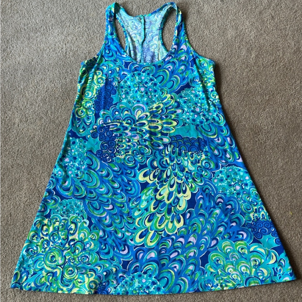 Lilly Pulitzer Peacock Racerback Cotton Dress